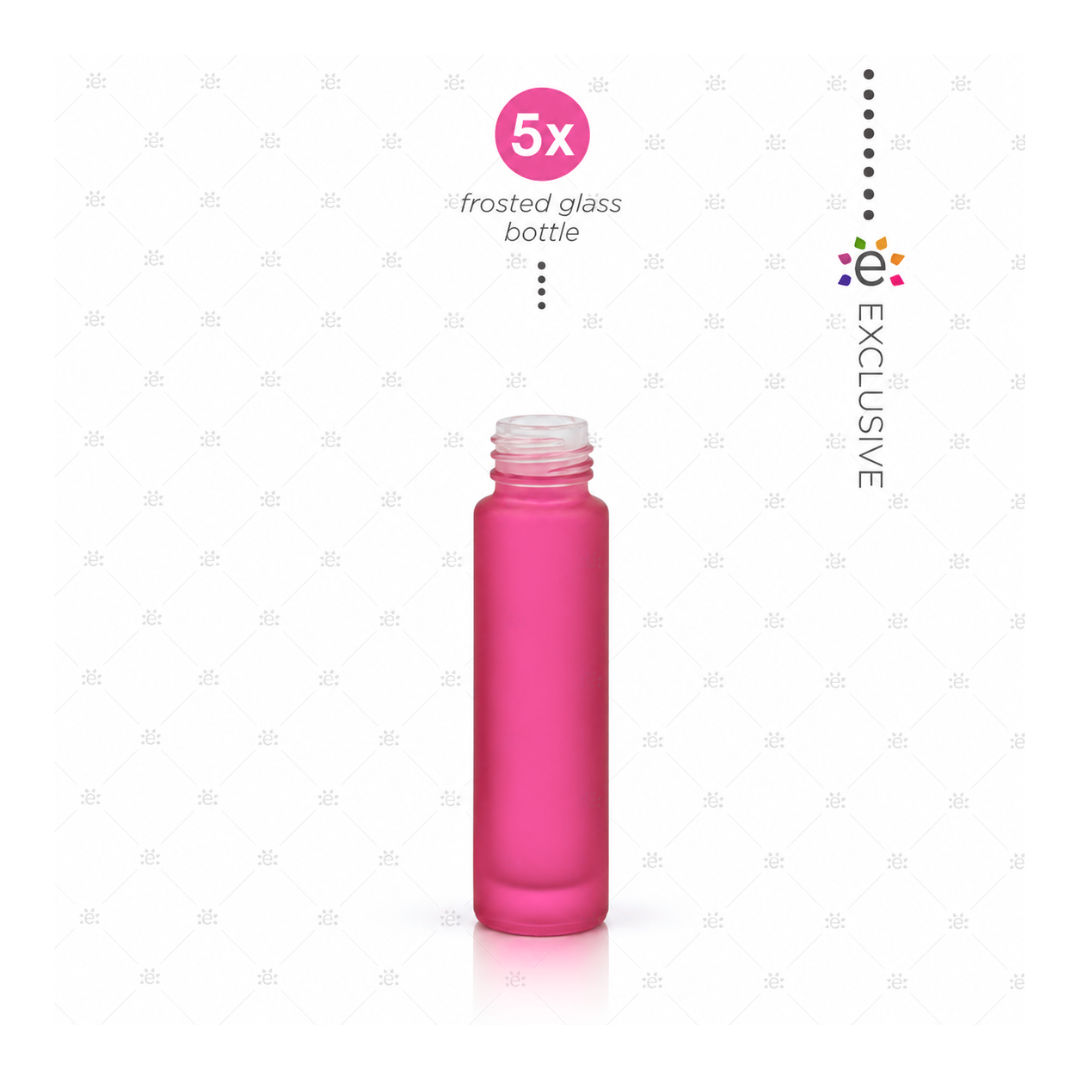 PRODUIT EN LOT - Flacons Roll-on Rose Mat Premium 10 ml (à l'unité)
