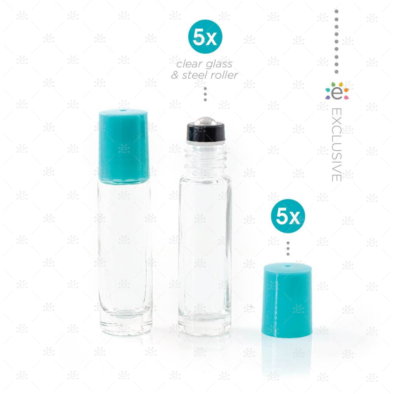 10 ml Heldere Roller Fles Mermaid Teal (5 stuks)