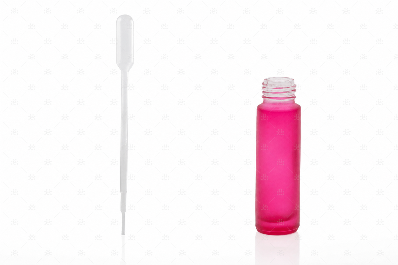 10ml Deluxe Frosted Roze Glazen flesje met pipet (5 stuks)