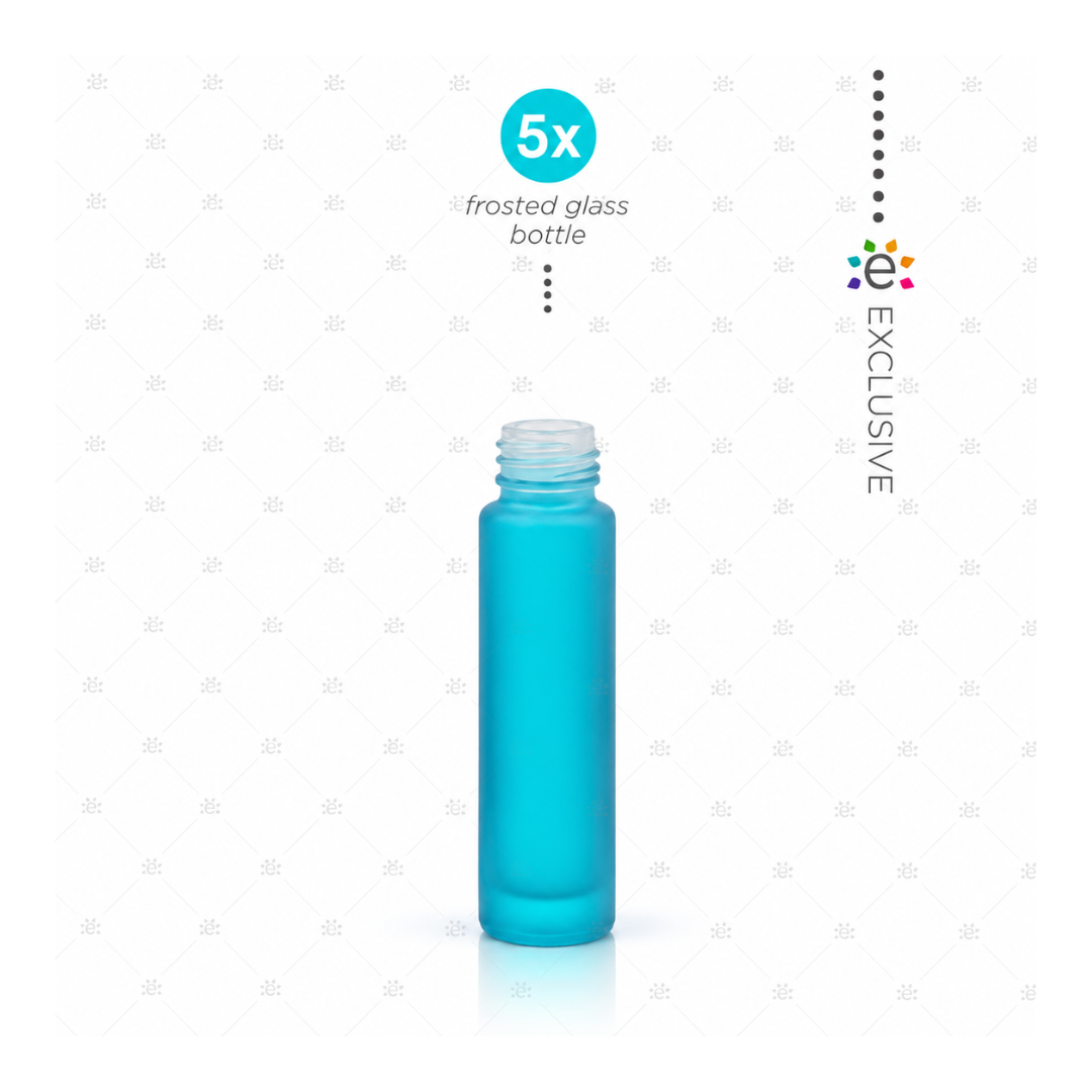 LOT DE PRODUITS - Bouteilles à bille en verre mat premium, 10 ml, bleu sarcelle (unité)