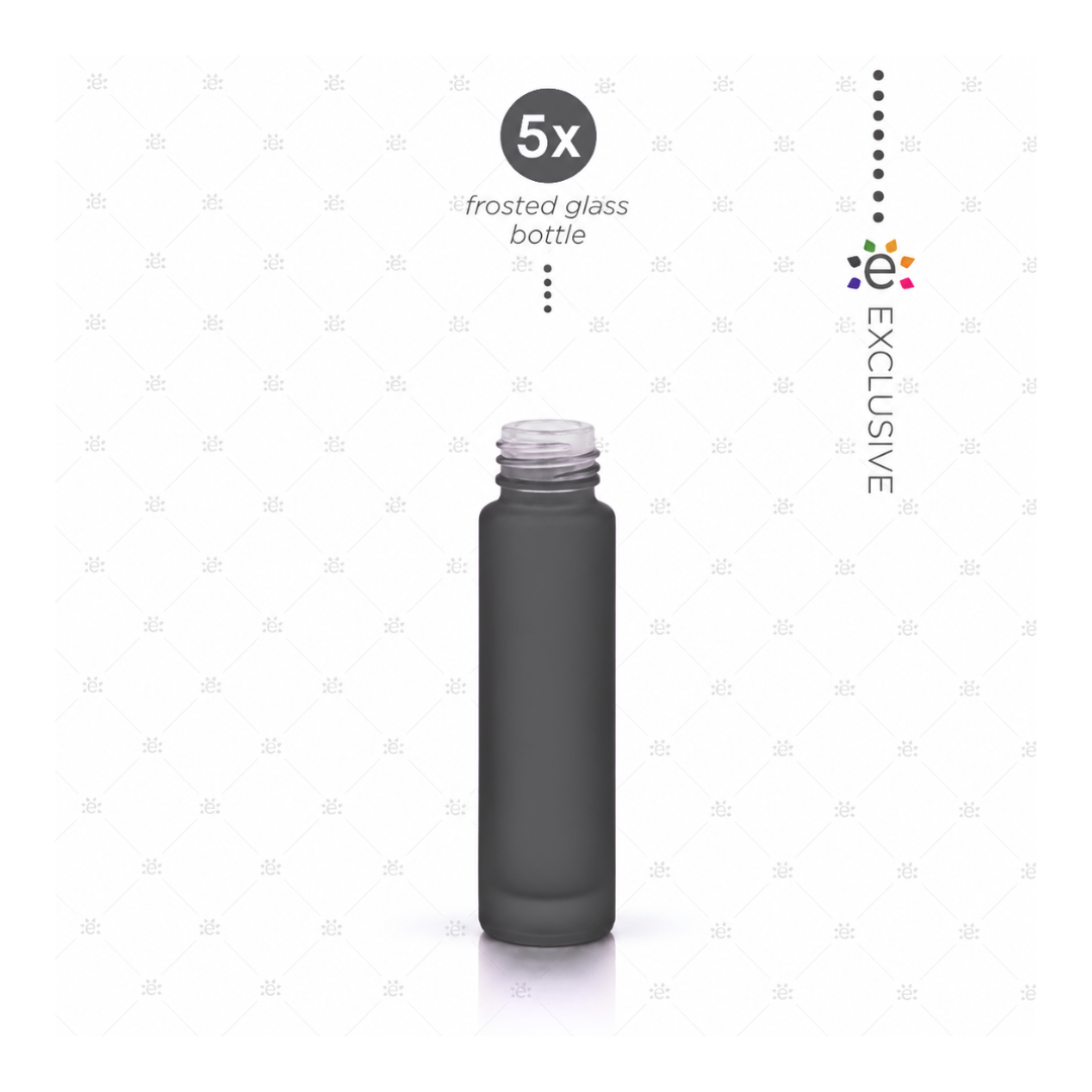 PRODUIT EN LOT - Bouteilles à bille en verre mat noir de qualité supérieure 10 ml (par unité)