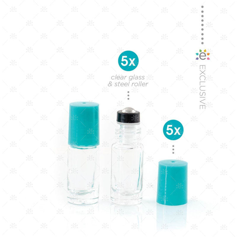 5 ml Heldere Roller Fles Mermaid Teal (5 stuks)