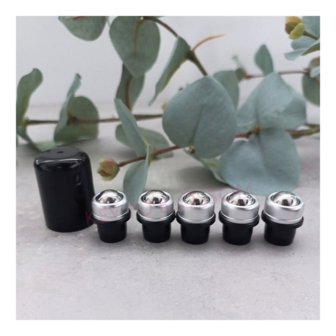 RVS Roll-on & Dop – Geschikt voor 5 ml & 15 ml Flesjes - Zilver (5 stuks)