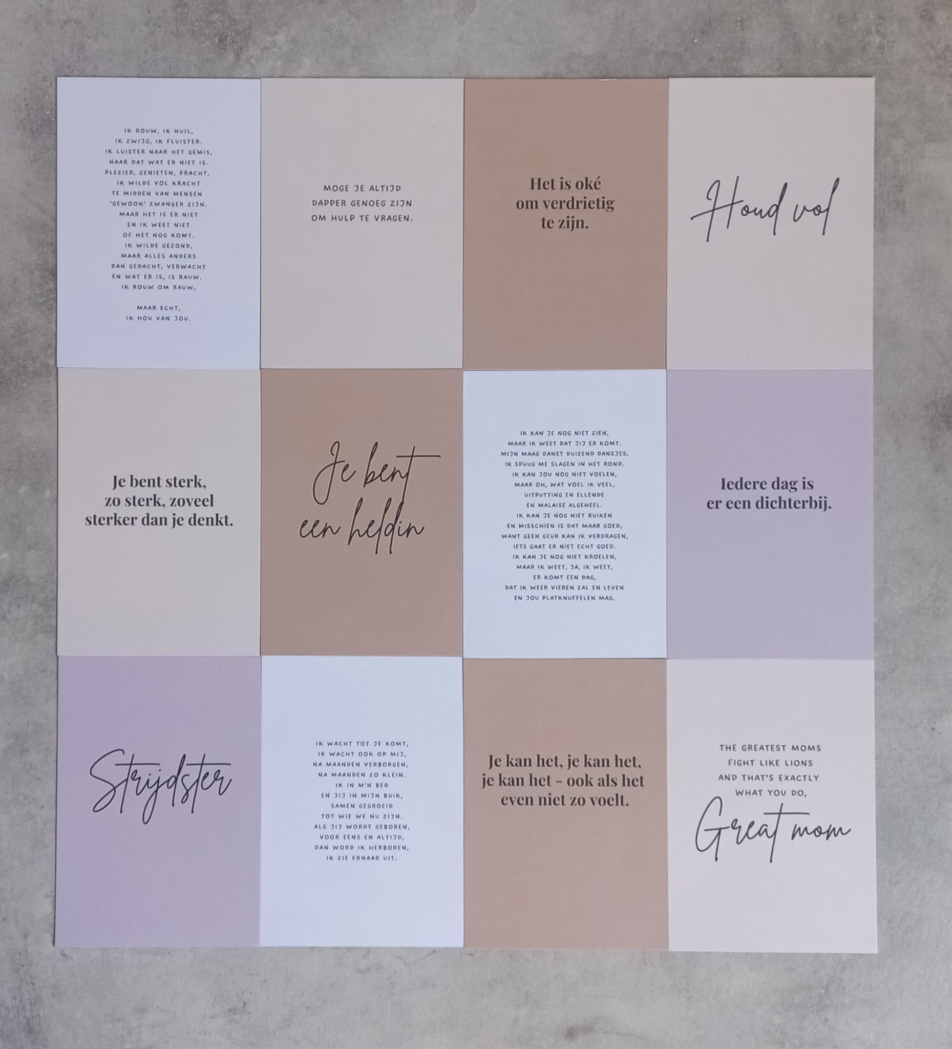 Tekstkaarten Assorti - (12 stuks)