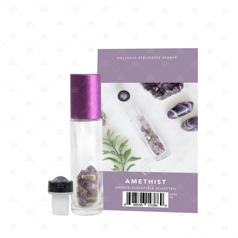 Amethist edelsteen rollerfles voor DIY-blends met etherische oliën