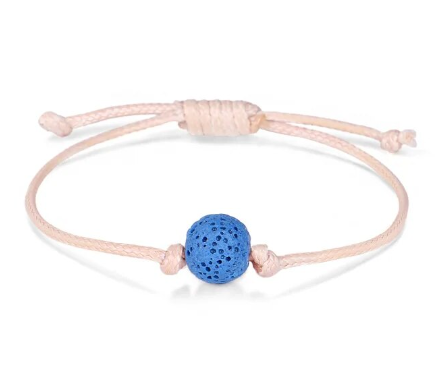 Armband met Lavasteentje Blauw / Wit Volwassenen