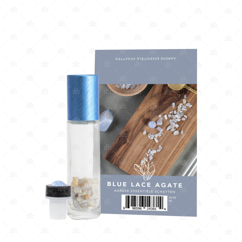 Blue Lace Agate Edelsteen Roller Fles Set - NEDERLANDS