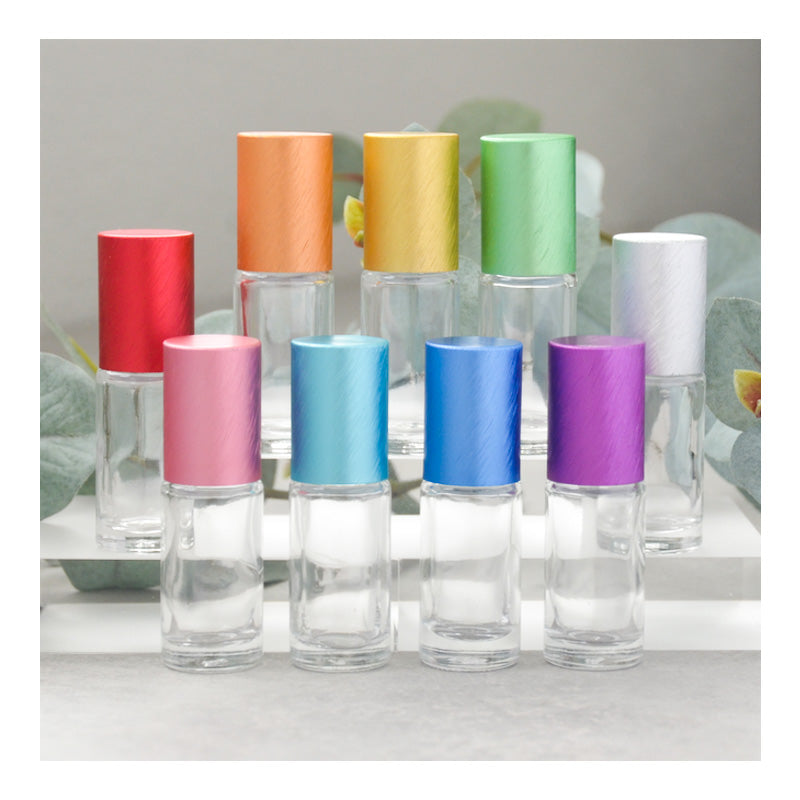 5 ml Transparante Rollers 9 stuks gekleurde doppen