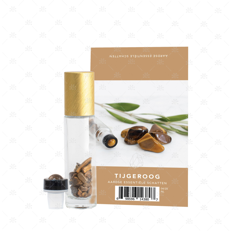 Tijgeroog Edelsteen Roller Fles Set - NEDERLANDS